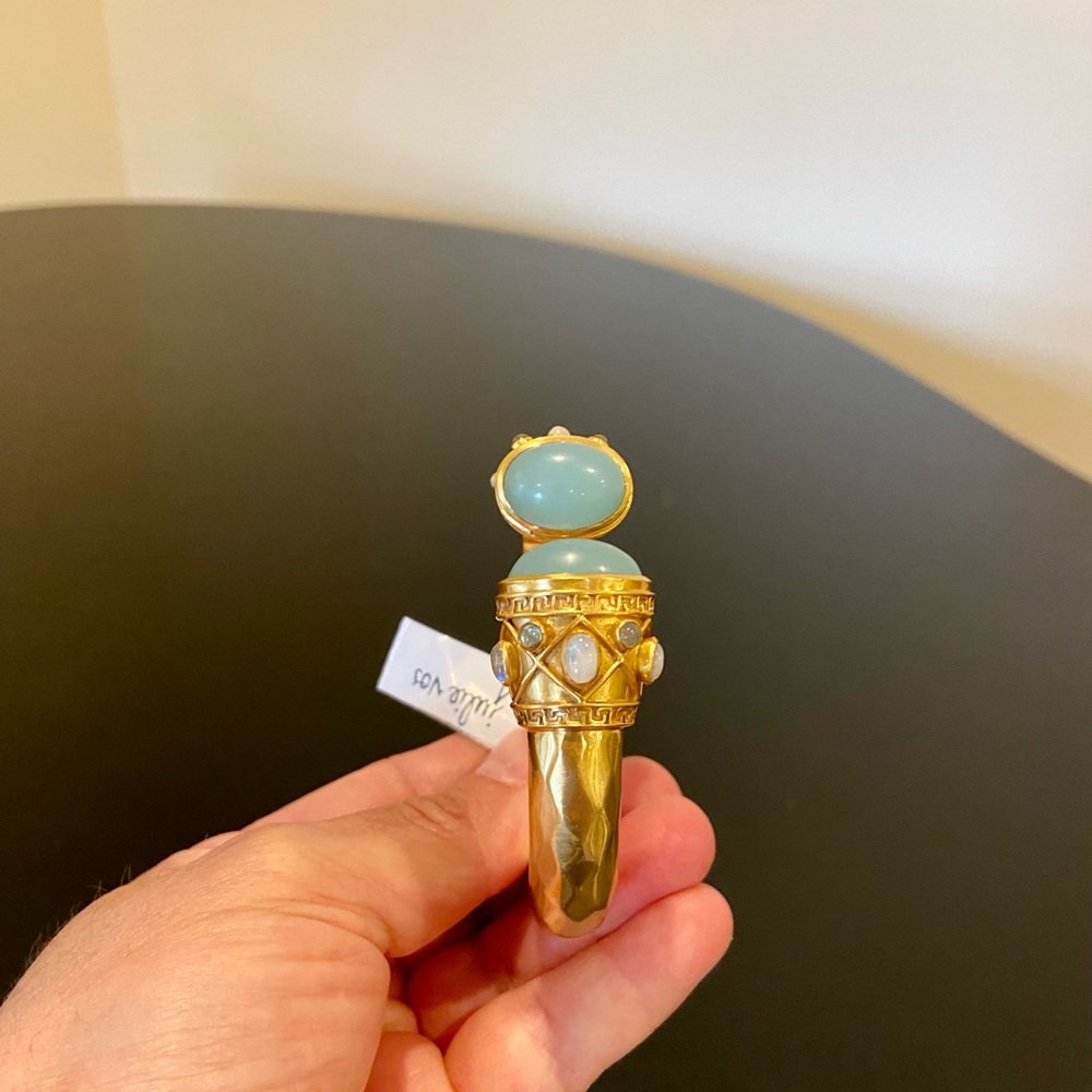 Julie Vos NWT AUTHENTIC Luxury Vintage RARE Chalcedony Hinge Cuff/bracelet - Picture 17 of 17